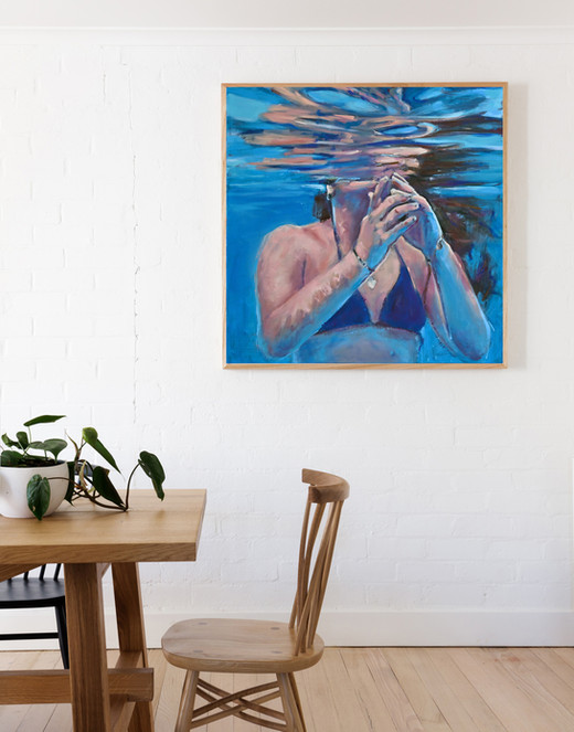 canvas print displayed in a living room