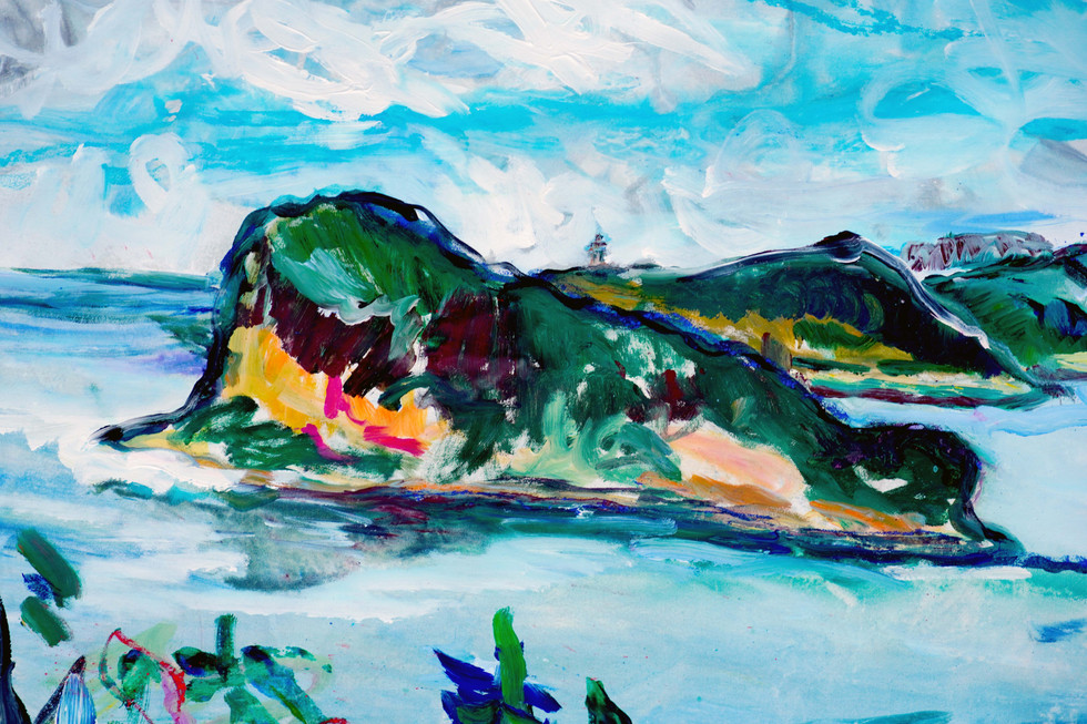 Detail of the Original Coastal Landscape Painting_Pearl Beach NSW