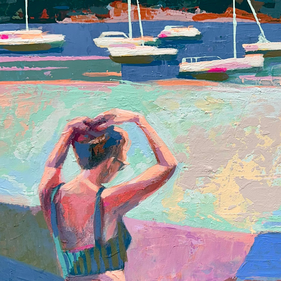 close up detail of the painting