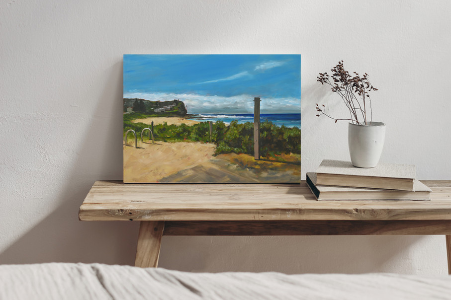Oil painting of Copacabana Beach NSW