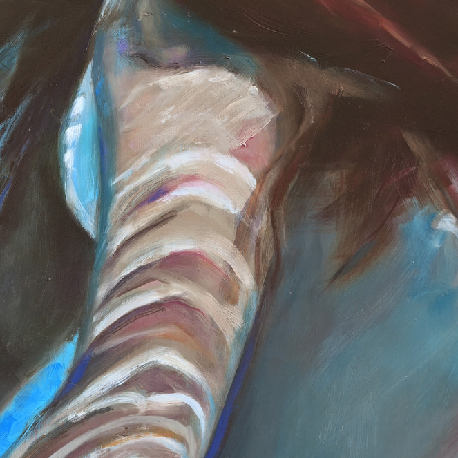 close up detail o the painting