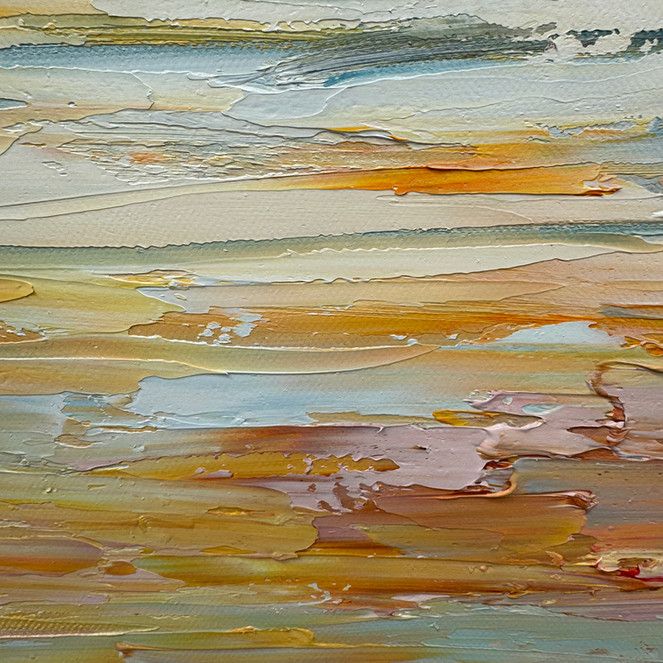 close up detail of the seascape painting