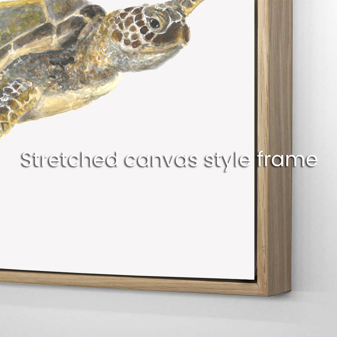 framed, stretched canvas print detail