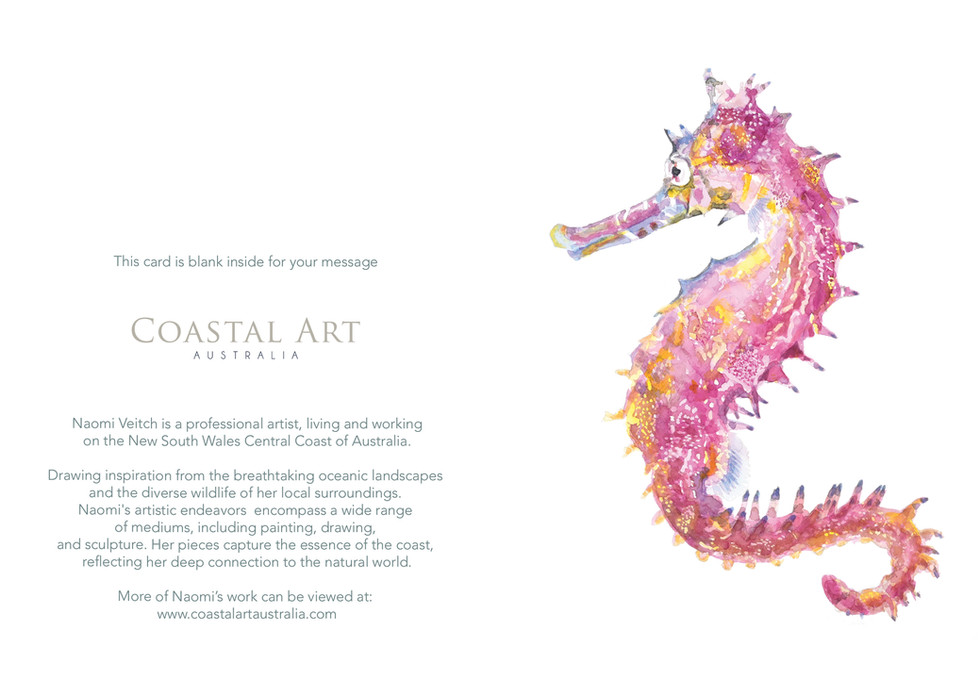 greeting card, seahorse