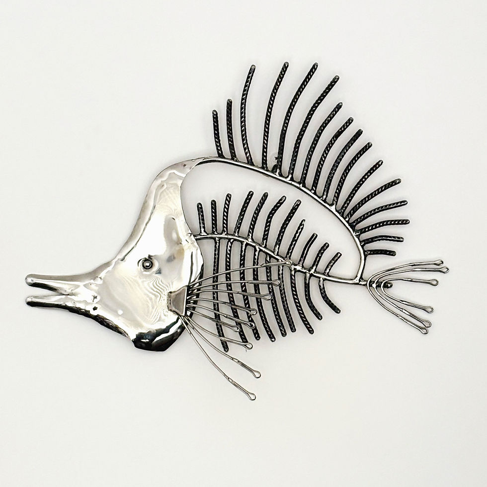 Butterfly fish bone metal sculpture by artist Simon Treseder