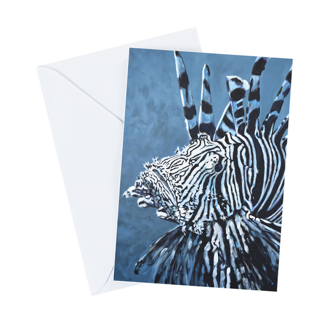 lionfish greeting card with envelope