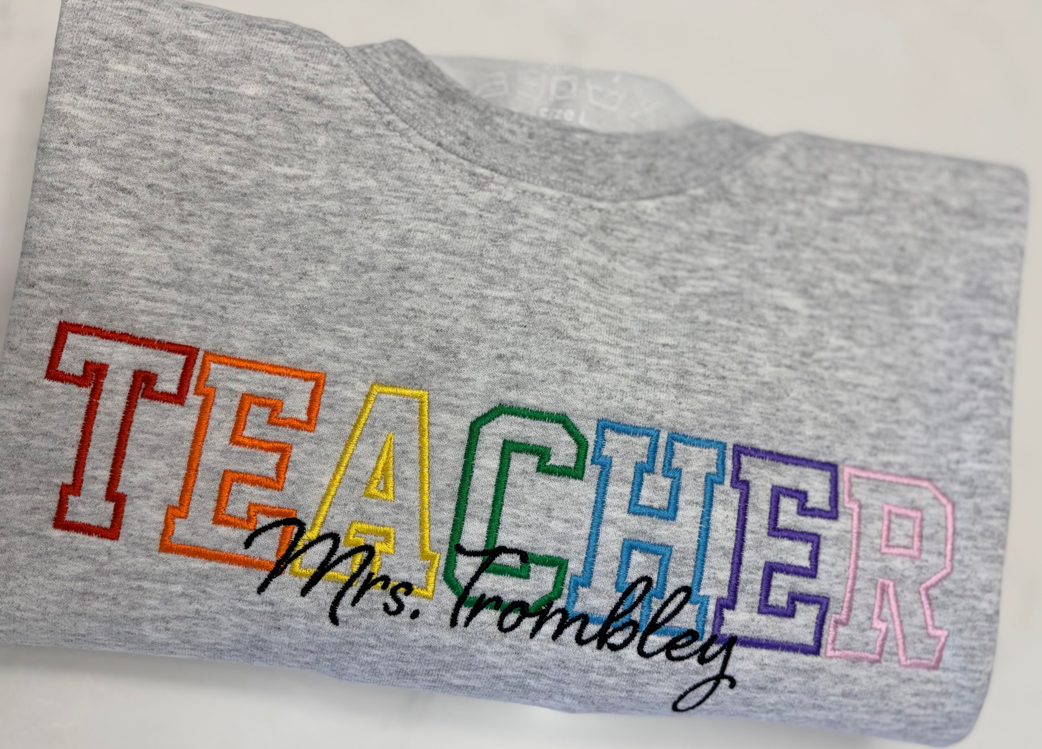 Embroidered Teacher Sweater