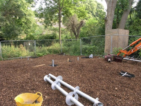 screw piles near tree roots