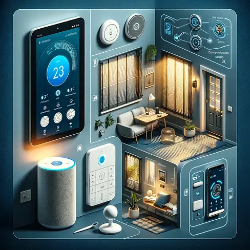 DALL·E 2024-02-27 20.39.03 - Design a series of interconnected smart home devices that sea