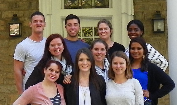 2015-2016: (Beginning top left) Tom Drago, Dan van Florcke, Dr. Ross, Terresa Adams, Suzanne Hamilton, Giuliana Latella, Shanna Sivakumar, Briana Sprague, Janice Banom, and Sara Freed