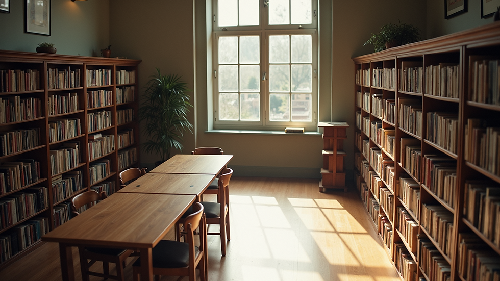 High angle view of a peaceful study area