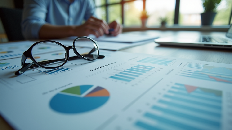 Wide angle view of a diverse investment portfolio chart