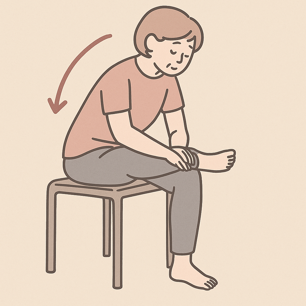 椅子に座って脚を4の字に組んでお尻のストレッチ