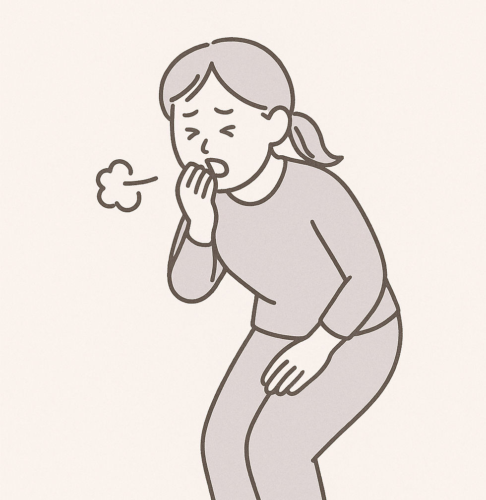 くしゃみで、尿漏れを感じている女性