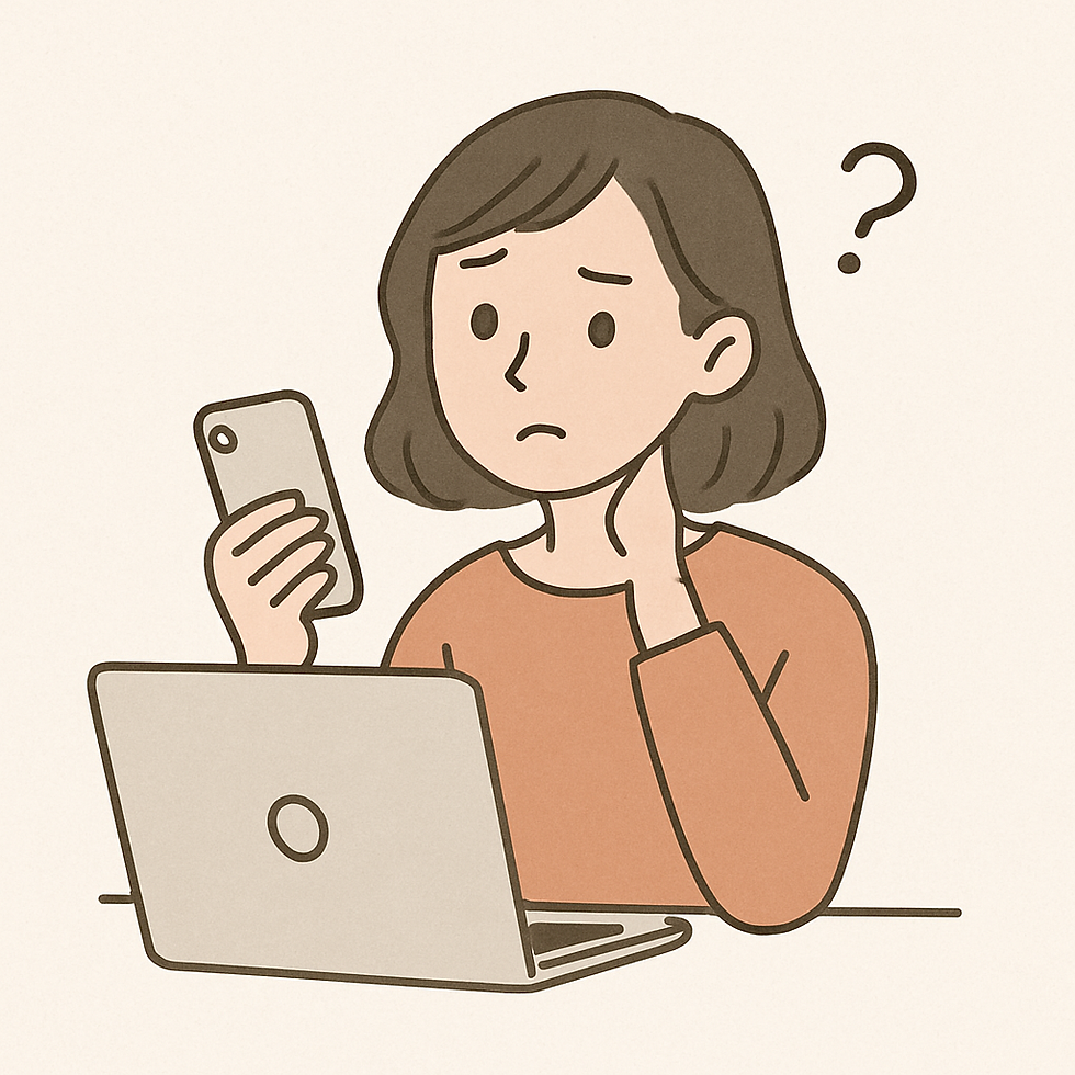 パソコン見ていても何かしっくり行かない女性