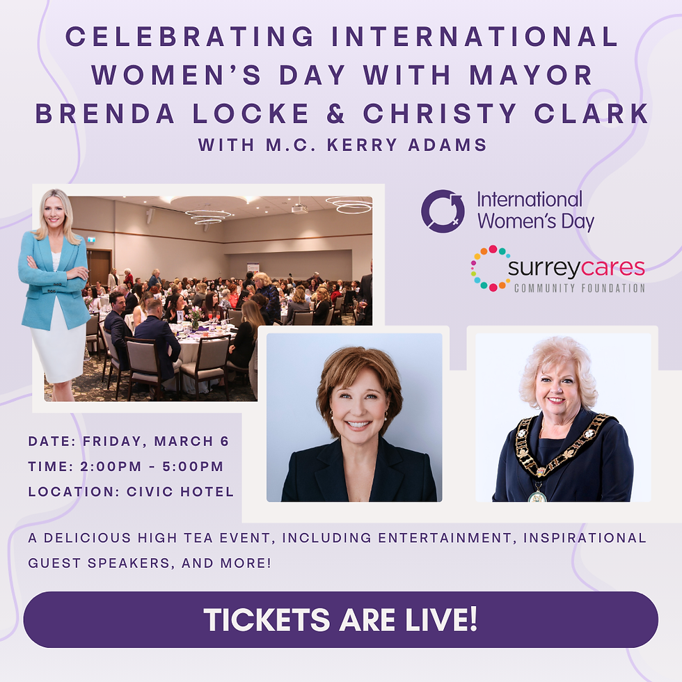 Celebrating International Women's Day: High Tea with Mayor Brenda Locke and Christy Clark