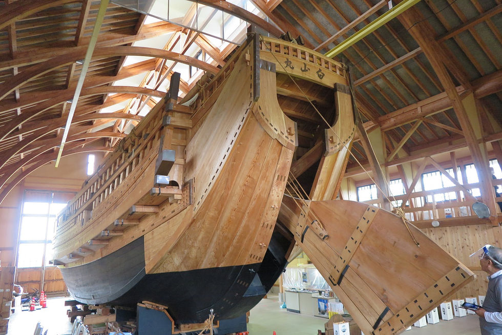 Sengoku-bune is a big sailing ship, which used to navigate along the coast of the Sea of Japan.