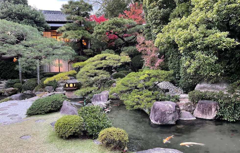 Matsuda-ya Hotel in Yamaguchi City, Yamaguchi Prefecture, features a splendid Japanese garden.