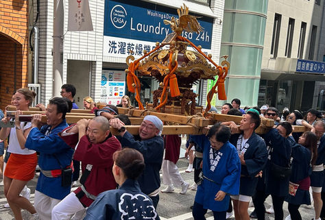 “Mikoshi” portable shrine is a special vehicle taken by a Shinto spirit during a local Shinto festival.