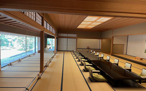 The Kyoto State Guest House is a modern Japanese architecture.
