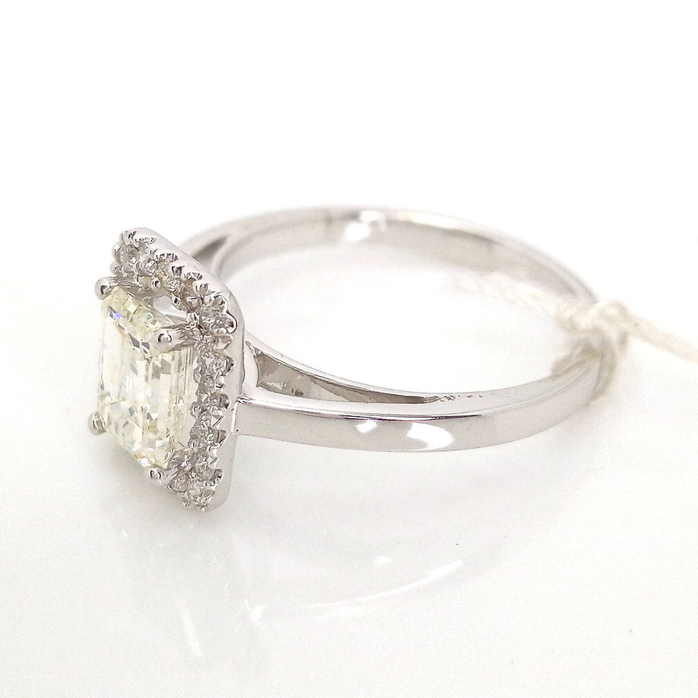 Thumbnail: 1.13 Carats Emerald Natural Diamond Halo in 14 Karat Gold