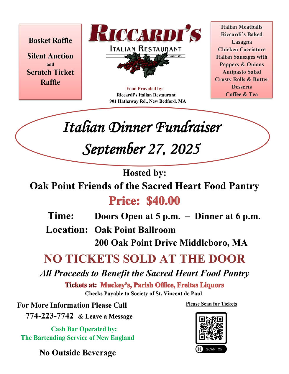 Italian Dinner Fundraiser