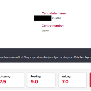 HỌC SINH KHÓA CẤP TỐC ĐẠT ĐIỂM IELTS 7.5