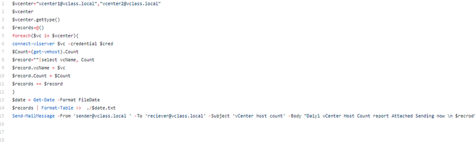PowerShell Script to Fetch  Esxi Host Details for Multiple vCenter Servers