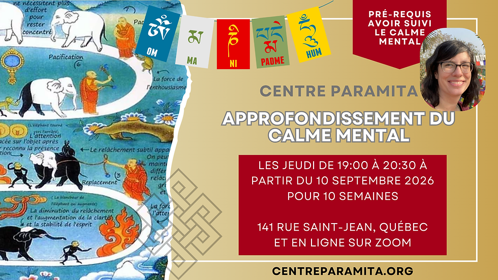 Cours d'approfondissement du calme mental