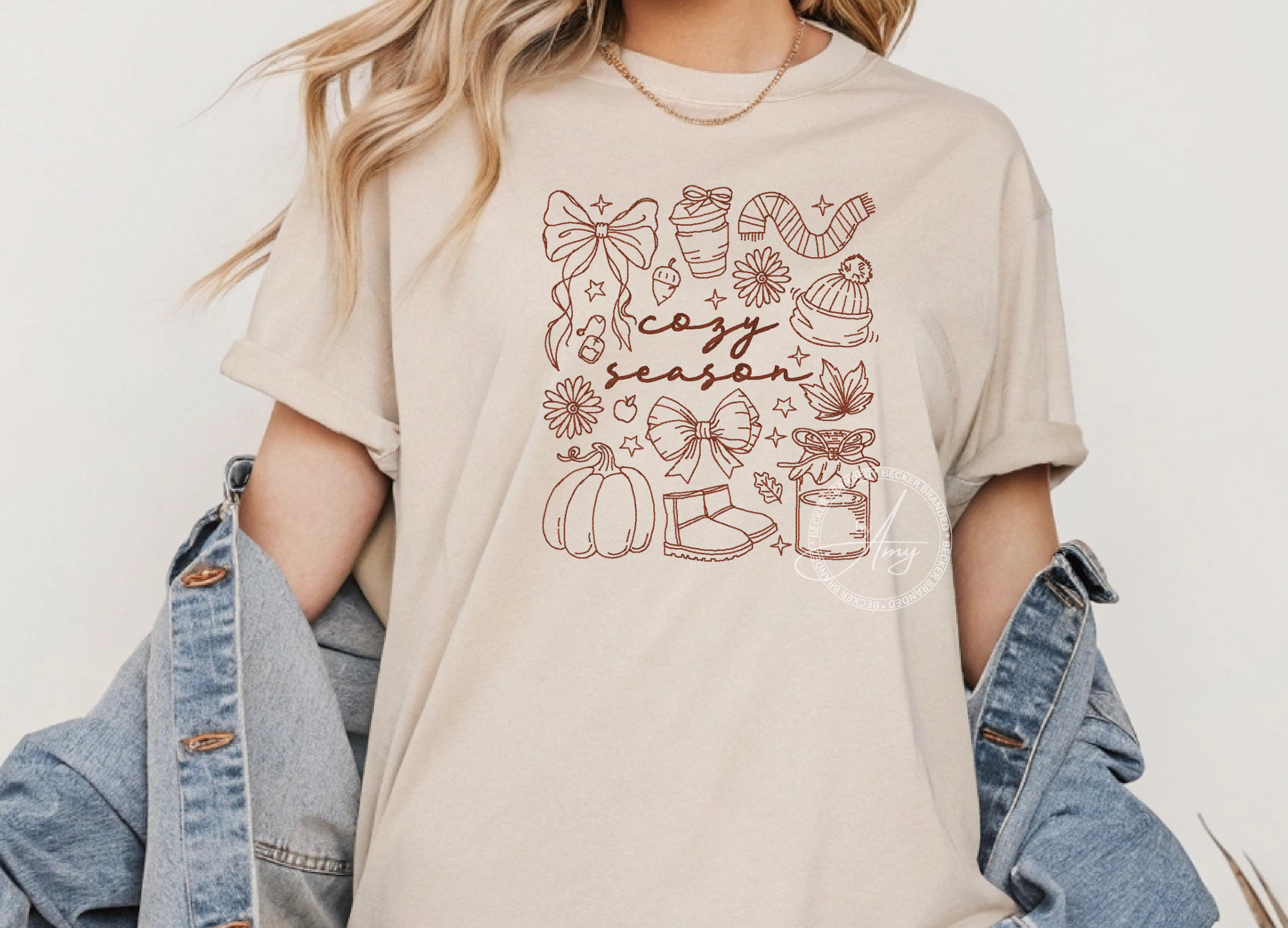 Cozy Season Embroidered Fall Sweatshirt Or T-Shirt - Pullover Autumn Hoodie