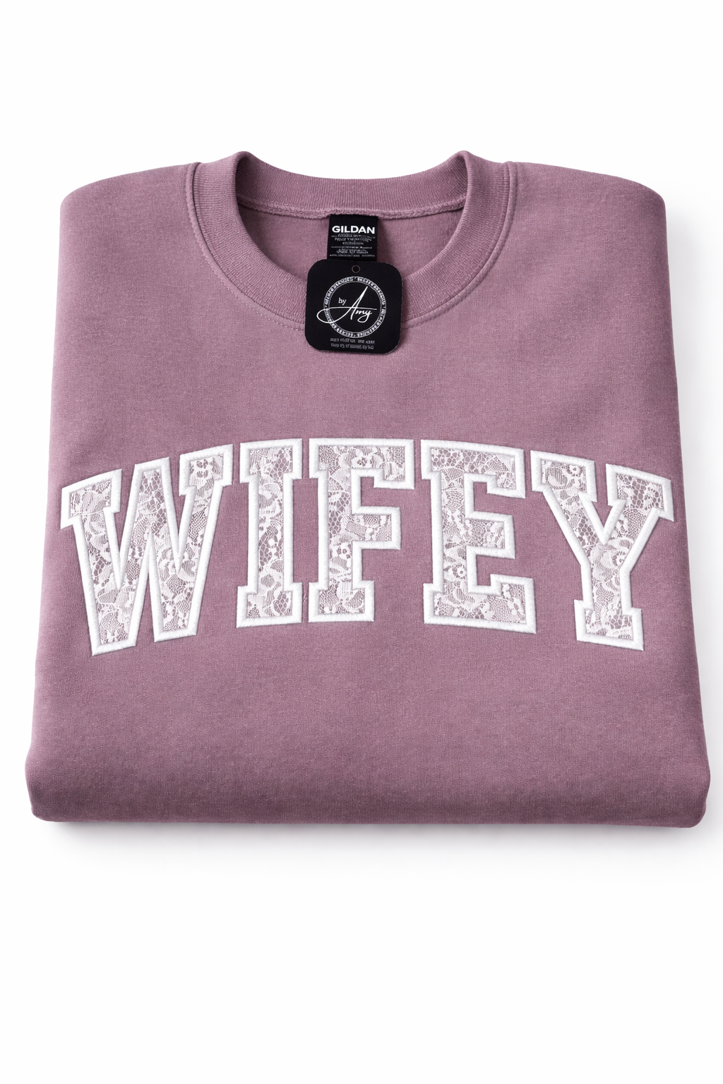 “WIFEY” Appliqué Crewneck Sweatshirt – Custom Wedding Keepsake