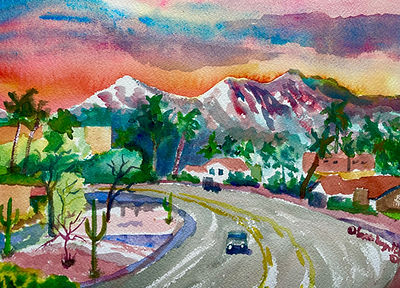 Fountain Hills Snow on The Mountain Sunset