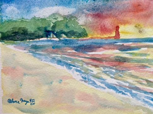 Algoma Lighthouse at sunset 