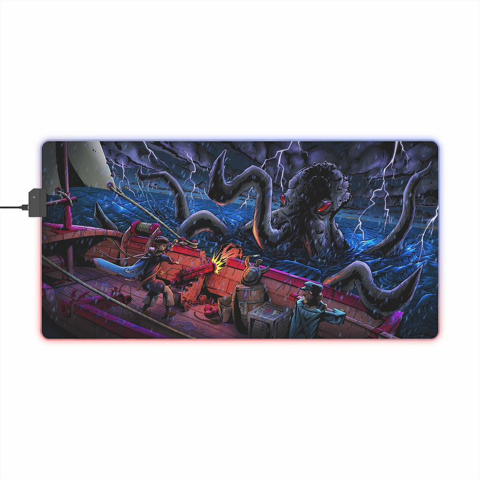 Thumbnail: OSRS The Kraken, Sailing - LED Mouse Pad: Old School Runescape RGB Gaming mat
