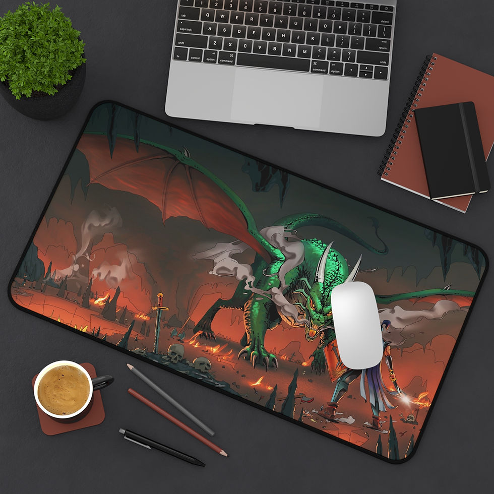 Thumbnail: OSRS - Dragon Slayer Elvarg Fight - Mouse Pad: Old School Runescape Deskmat