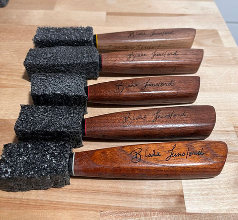 Lunsford Carvings signature Helvie Knives. 