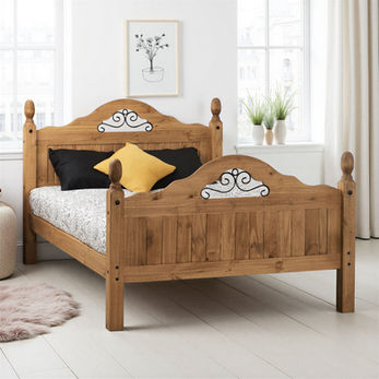 Pine double bed/ furniture World/ Selby/Harrogate