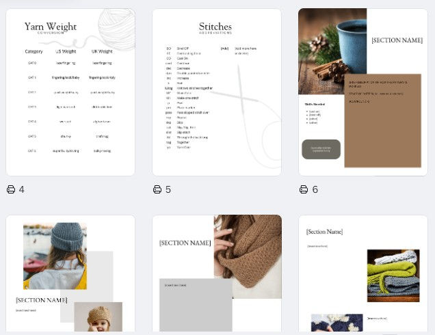 Thumbnail: CANVA Design Template for Knitting Patterns (Basic)