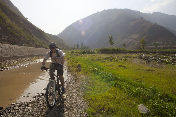 mountain biker in Eastern Nepal