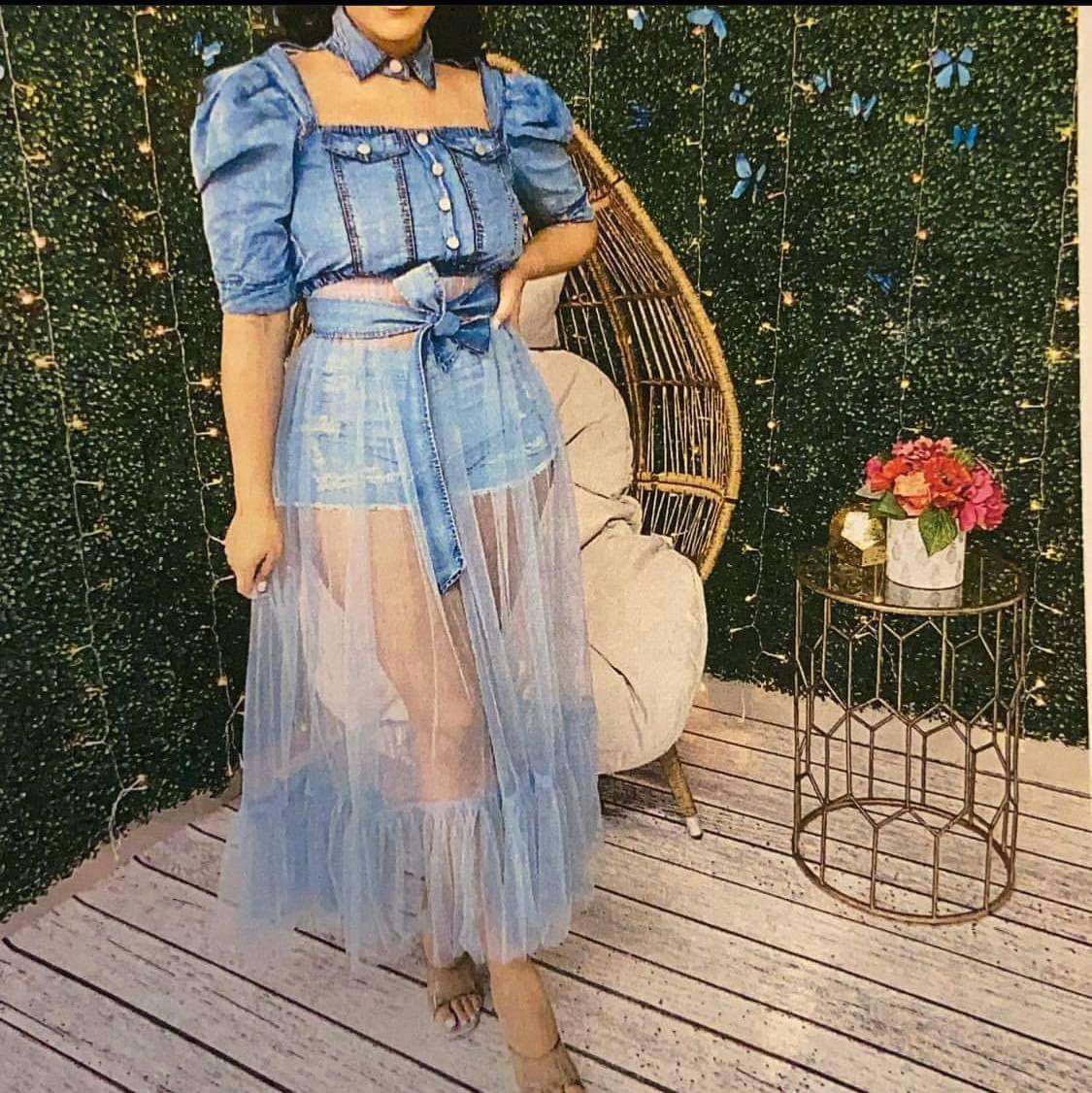 Sheer Denim Dress