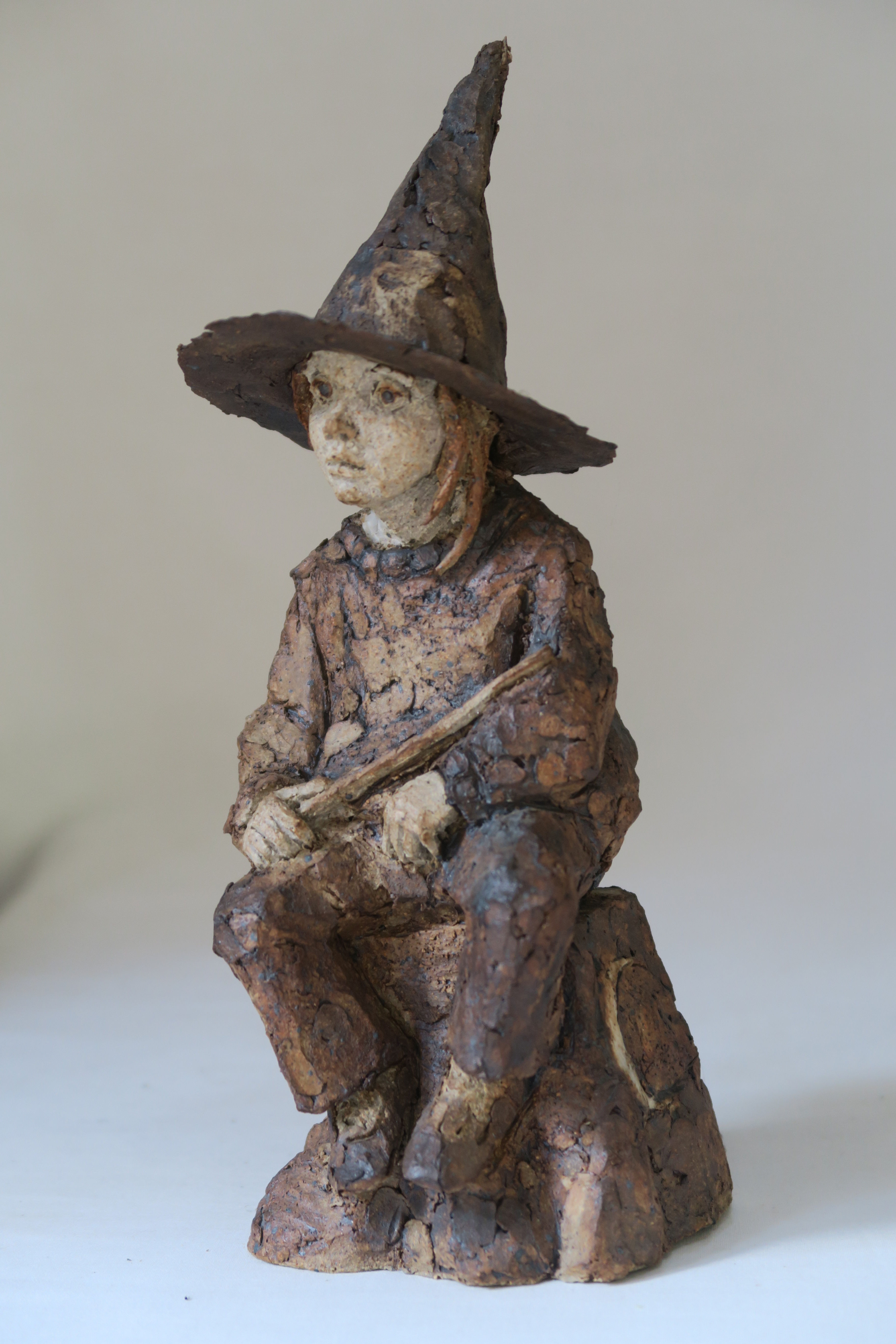 Little Witch with Wand and Coned Hat