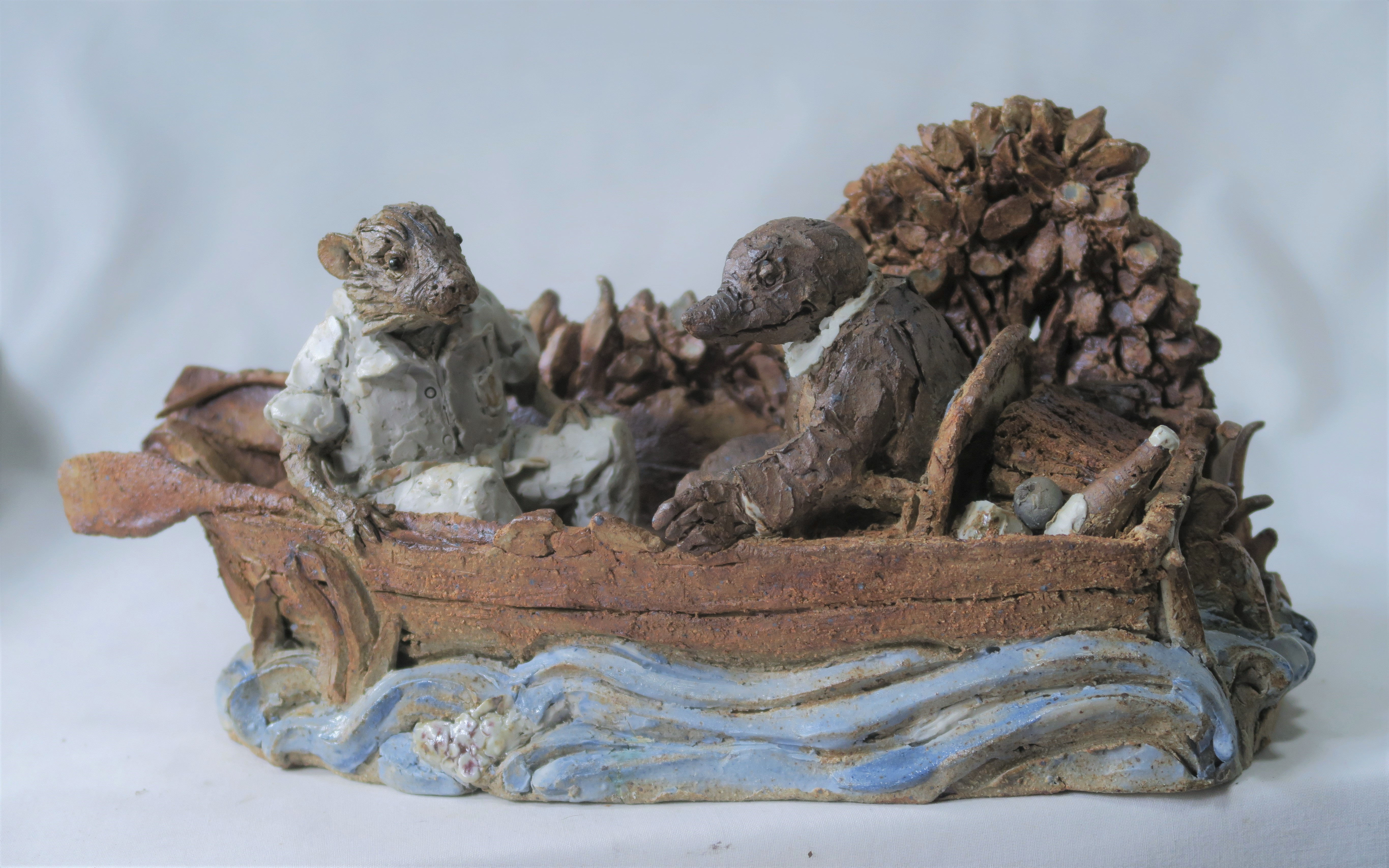 Moley and Ratty in a Boat