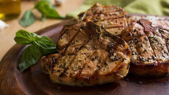 Grilled pork steak