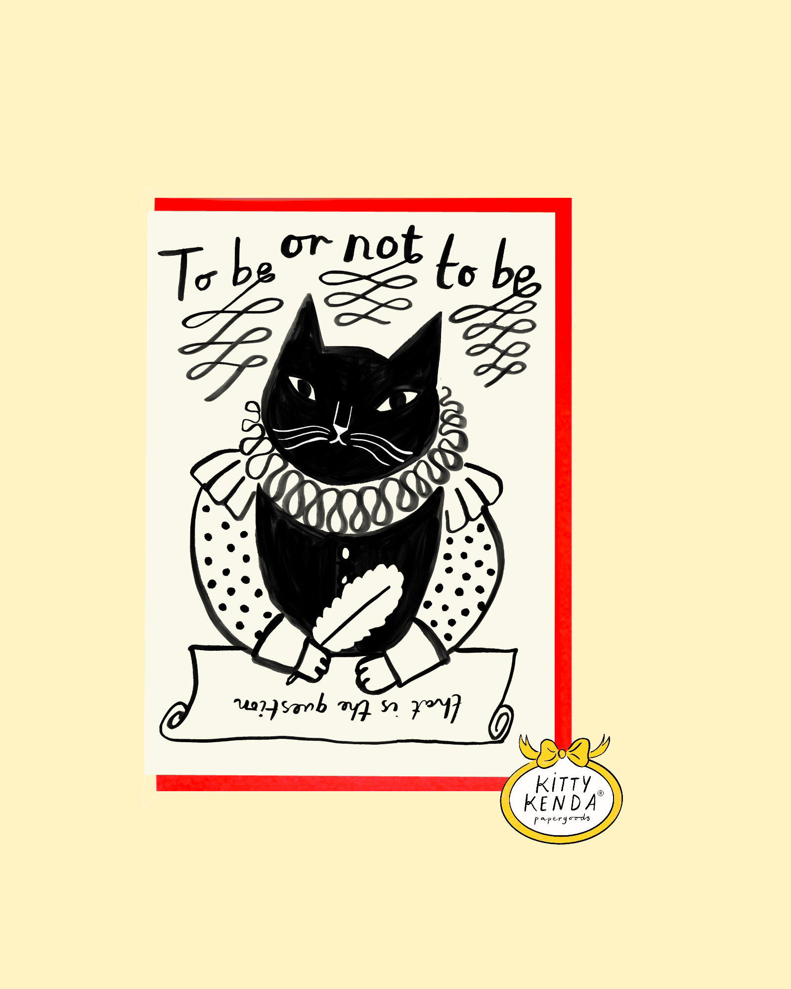 Shakespeare Kitty Greeting Card