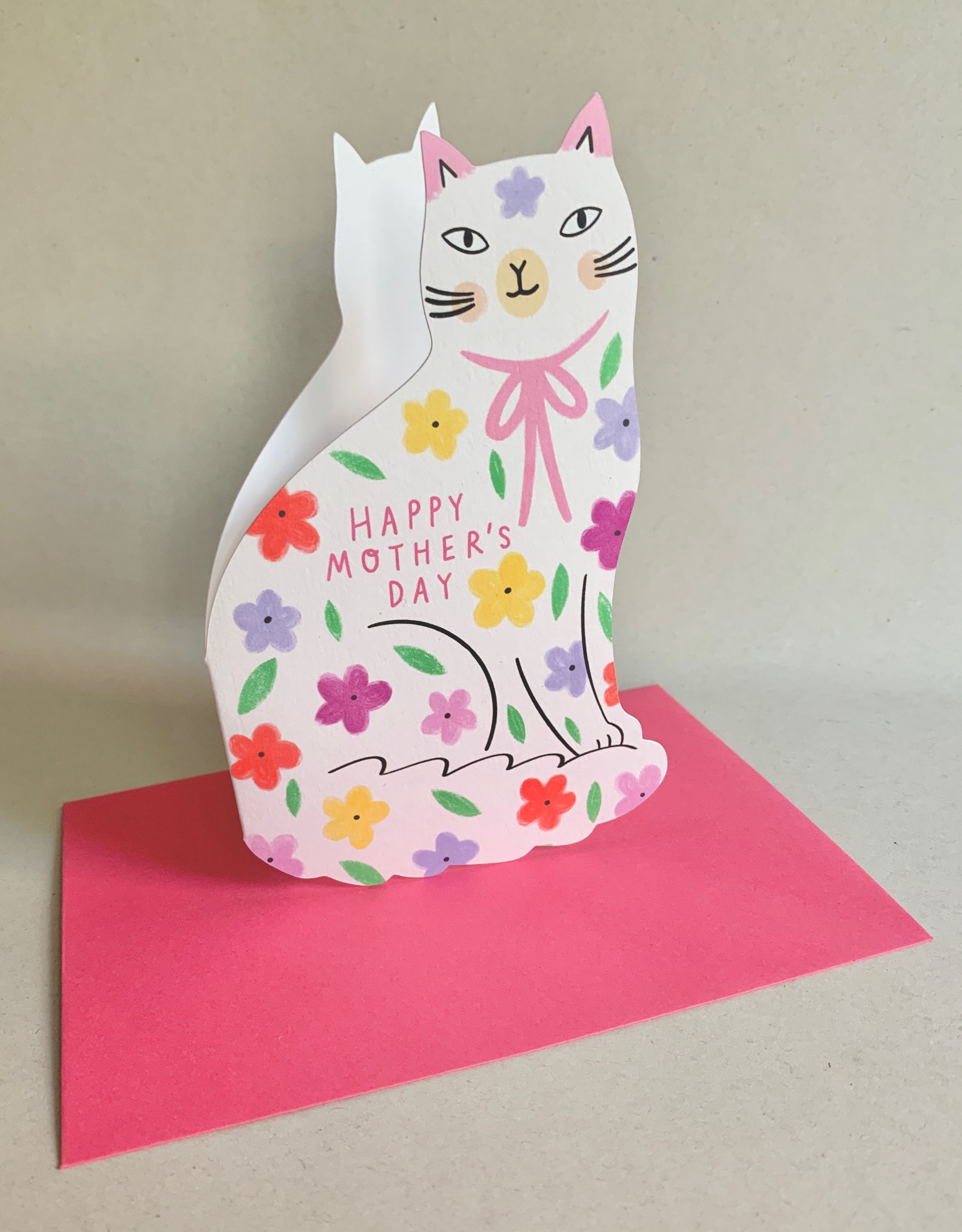 Mother's Day Floral Kitty Card