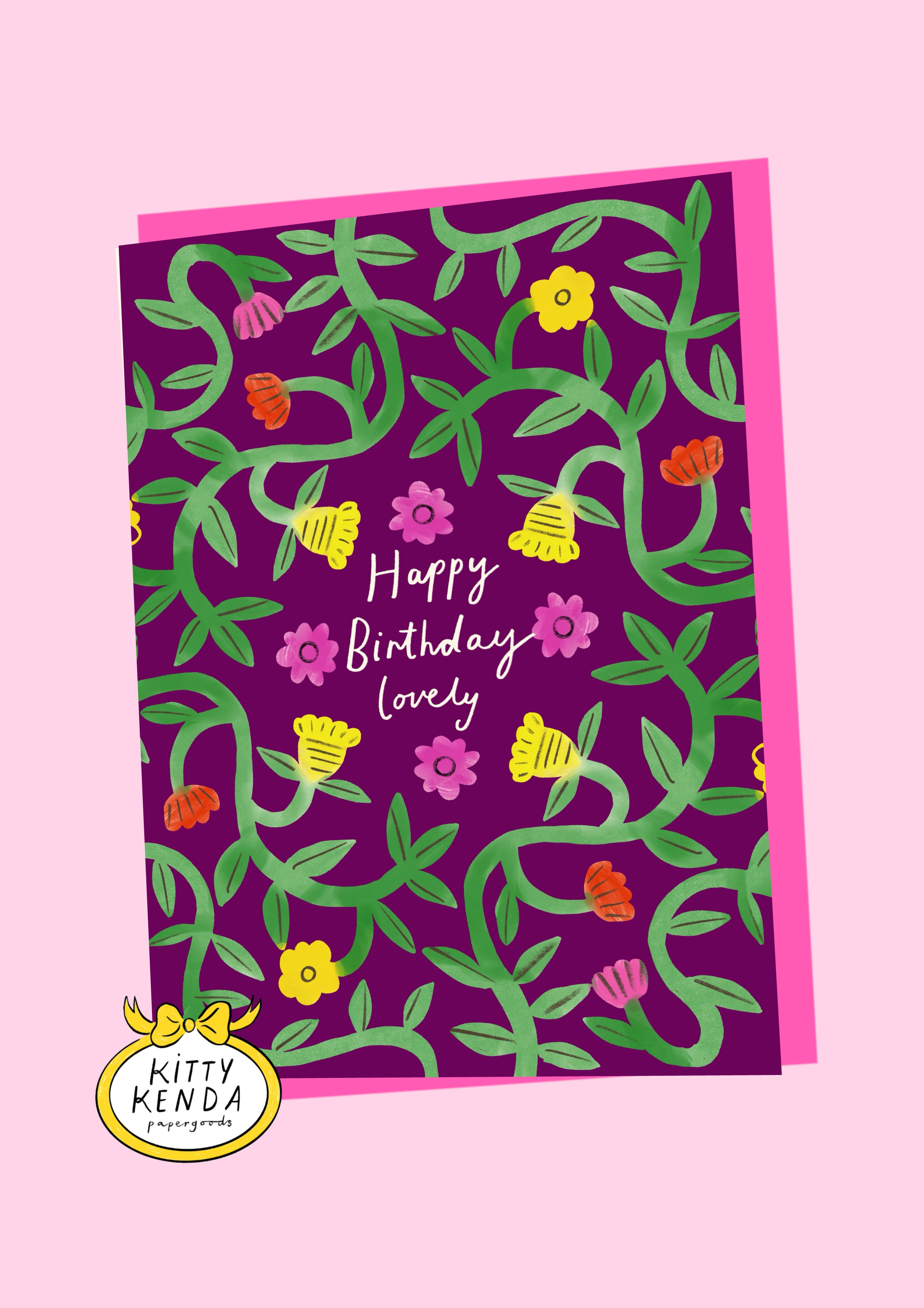 Spring Border Birthday Lovely Card
