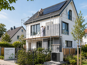 Vorher-Nachher-Vergleich eines modernisierten Bades vor dem Hausverkauf in Brandenburg in Panketal, PV Anlage, Wärmepumpe
