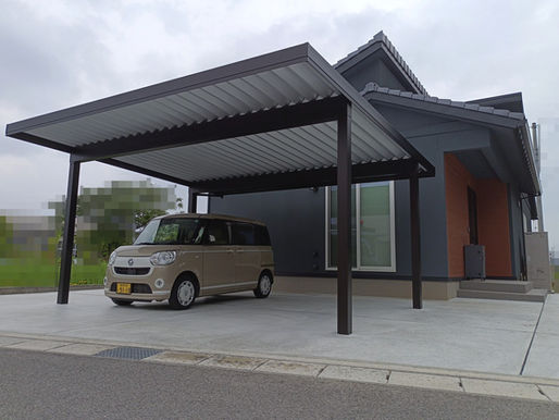 折板カーポート 土間コンクリート