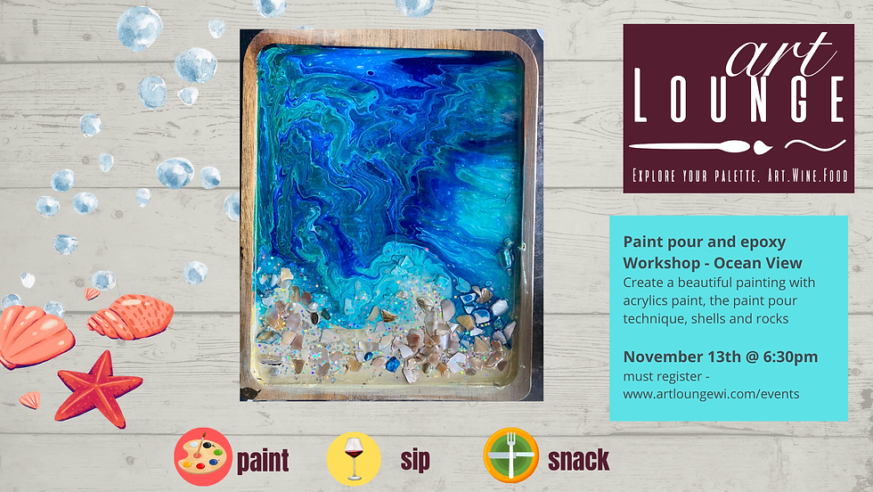 Paint pour and epoxy painting - Ocean View or other