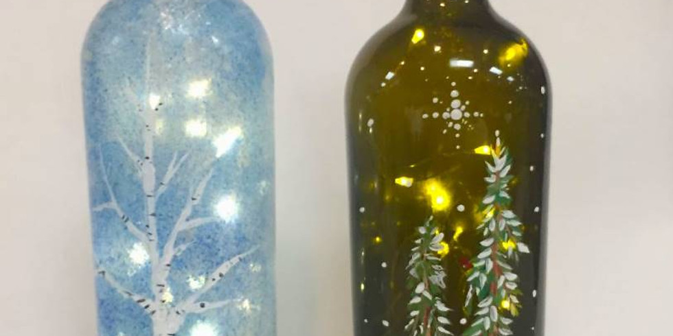 Wine Bottle class with Uptown Art in person or take home